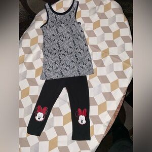 Disney Size 7/8 Set Shirt Top with Leggings Pants Minnie Mouse Outfit